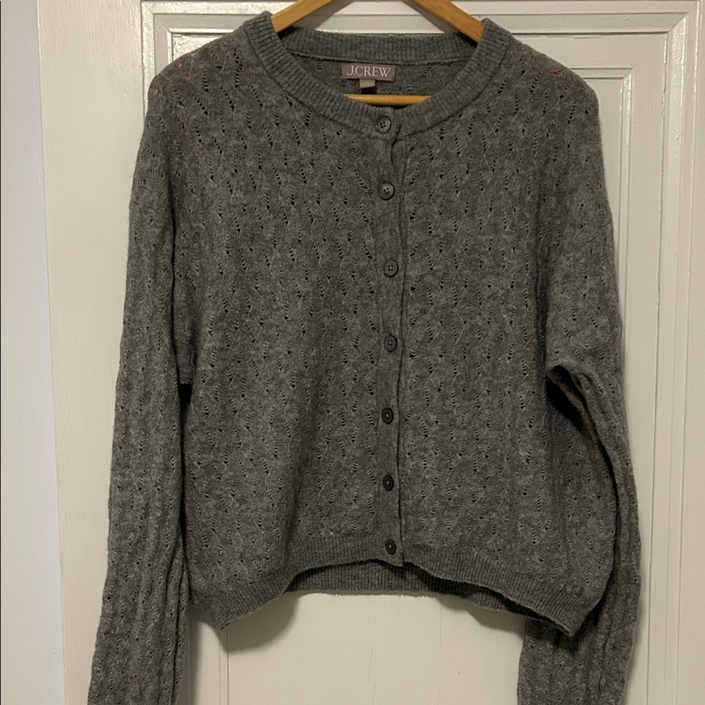 J. Crew Heather Gray Knit Cardigan
